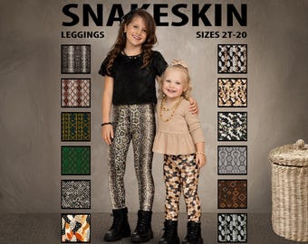Kids Snakeskin Snake Print Leggings #1 – Girl's Rock Star Fashion