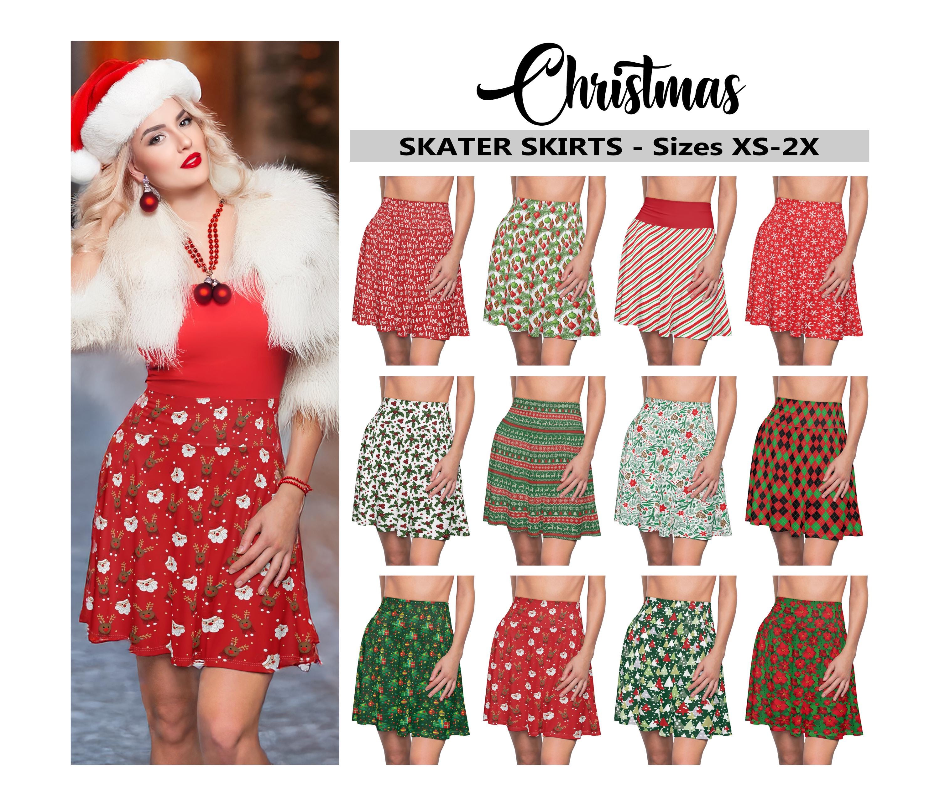 Womens Christmas Skirt Etsy