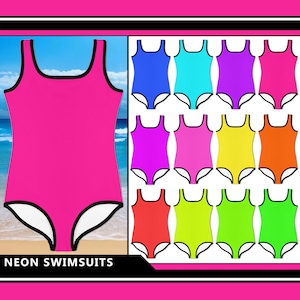 Kids Neutral Basic Solid Colors Swimsuit #1 - Baby Girl Teens Bathing Suit  Gift