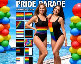 Women’s Pride One Piece – Rainbow Gay Pride Tank Swimsuit #1