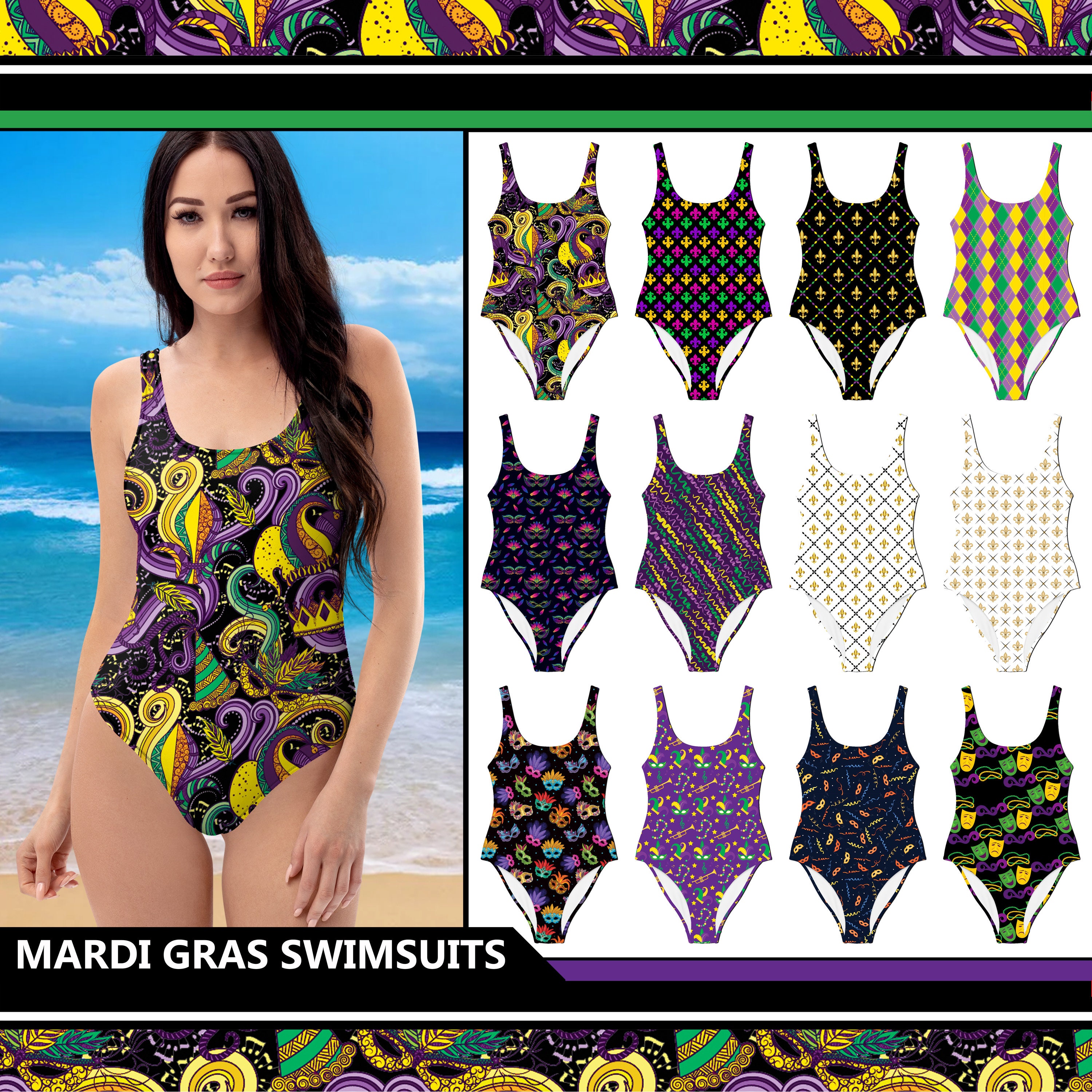 mardi gras swimsuit