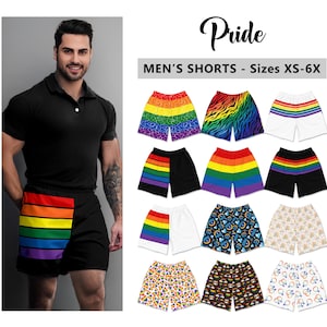 Men&#39;s Gay Pride Athletic Shorts #1 - June Pride Month Parade Rainbow Stripes Bisexual LGBTQ Fashion Party Gift