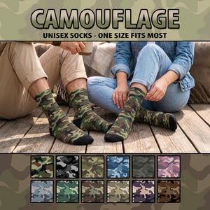 Camo Unisex Socks – Camouflage Tactical Army Style Footwear #1