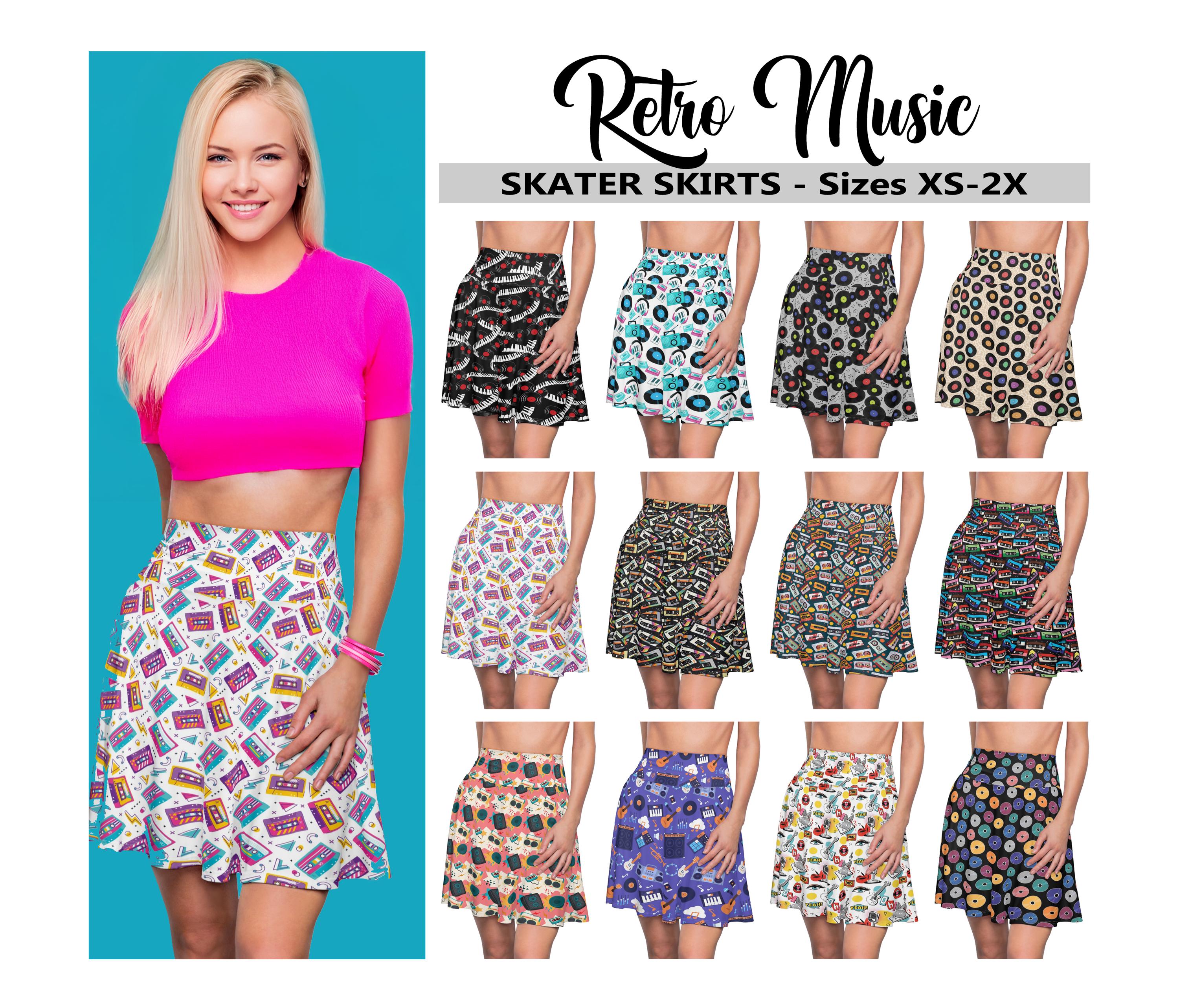 Mini Skirt Outfit 80's Skater Skirt 80s Fashion Skirt