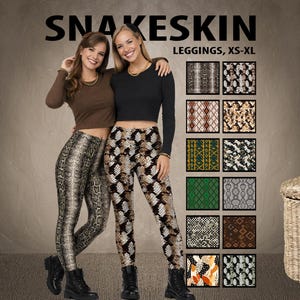 Women's Snakeskin Leggings #1 - Animal Print Fashion Pants