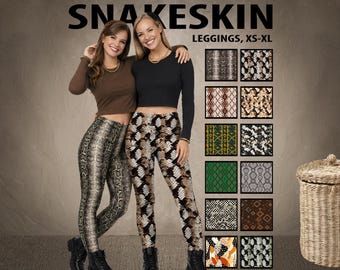 Women's Snakeskin Leggings #1 - Animal Print Fashion Pants