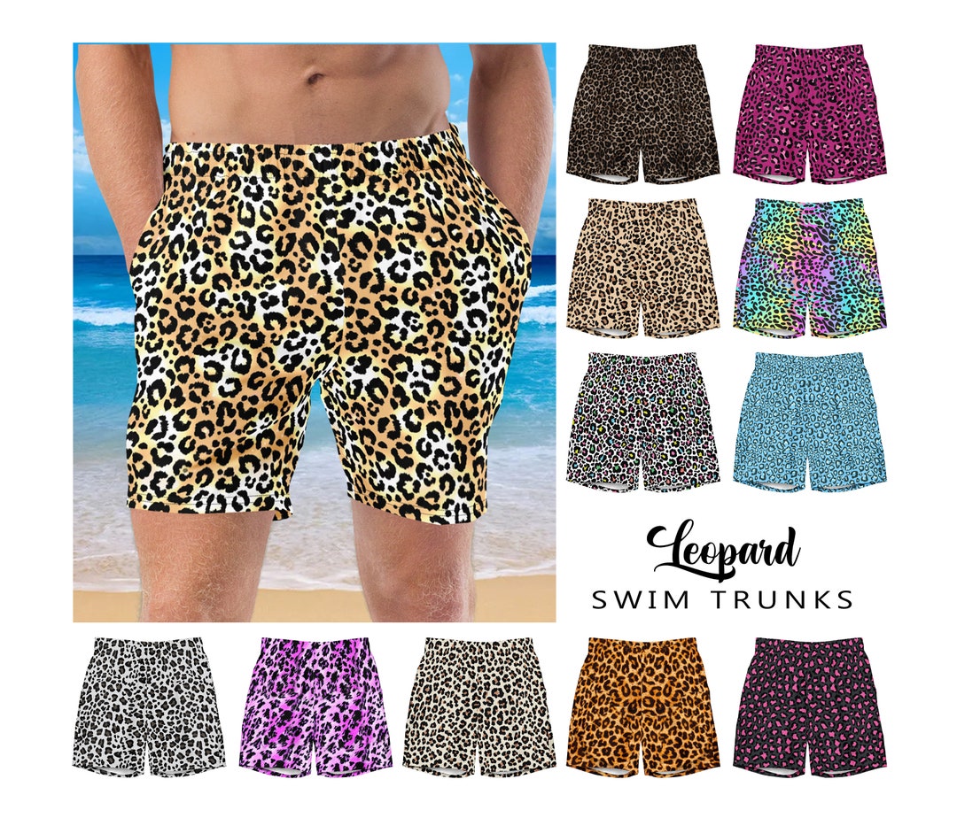 Men's Leopard Print Swim Trunks #1 - Cheetah Animal Print Big Jungle ...
