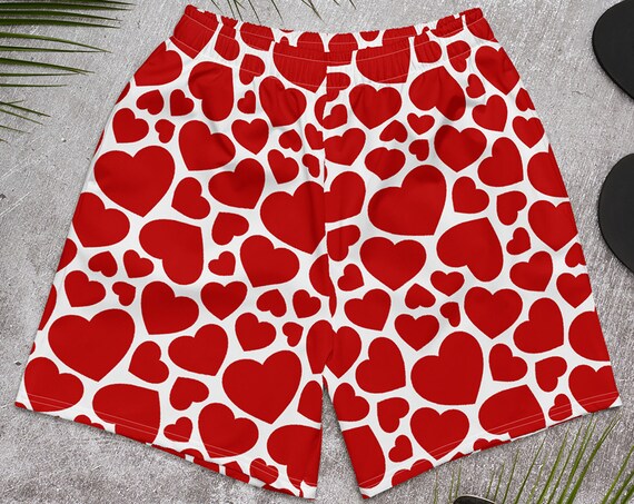 Mens Athletic Shorts XOXO Kisses Hugs 