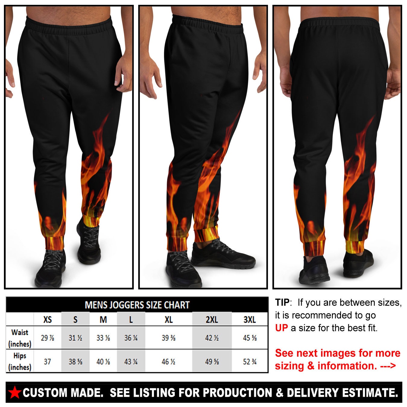 fire print joggers