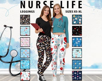 Nurse Themed Leggings for Women #1 – Medical Print Healthcare Pants