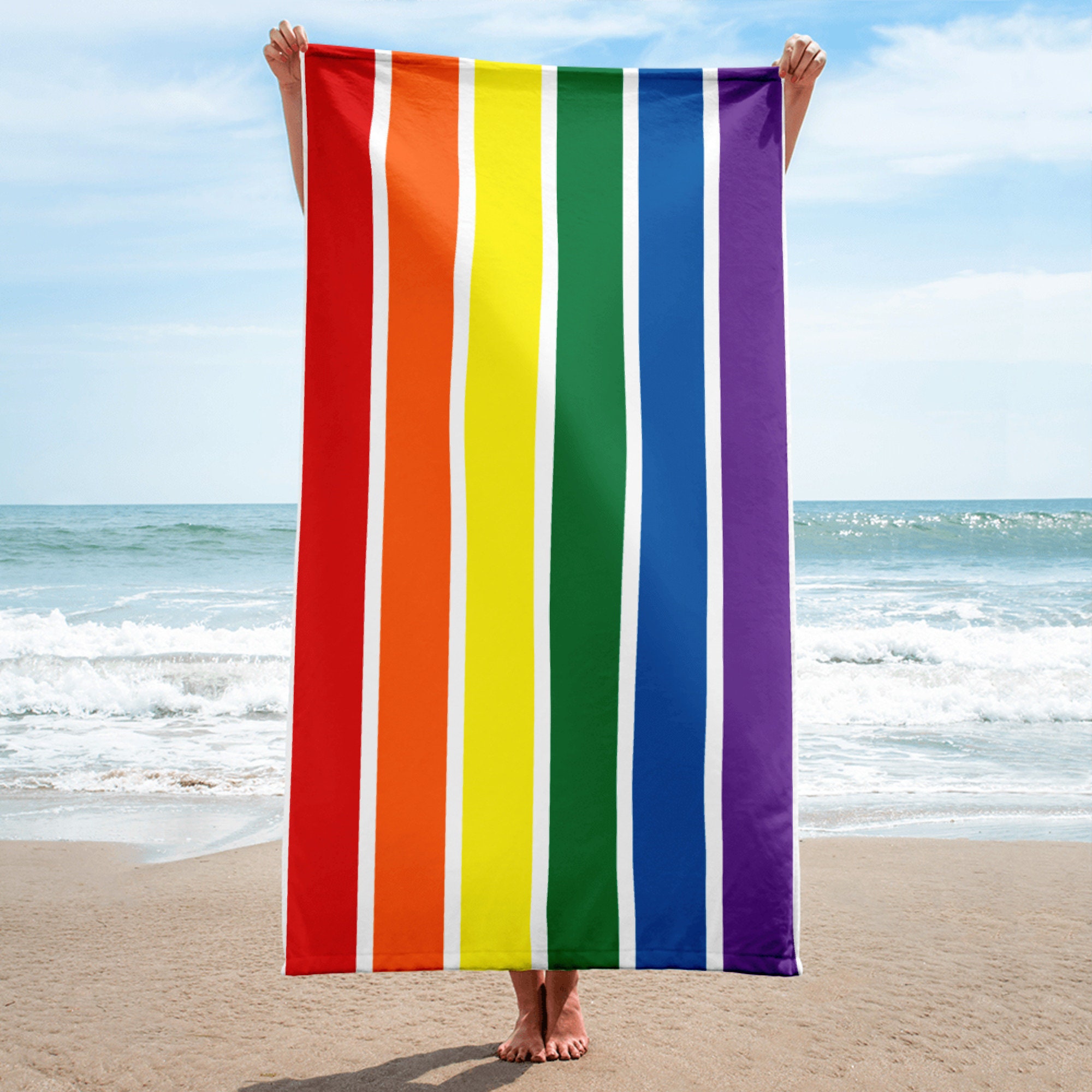 30x60 Large Rainbow Pride Flag Cruise Vacation Pool Gift Bath Beach Towel 