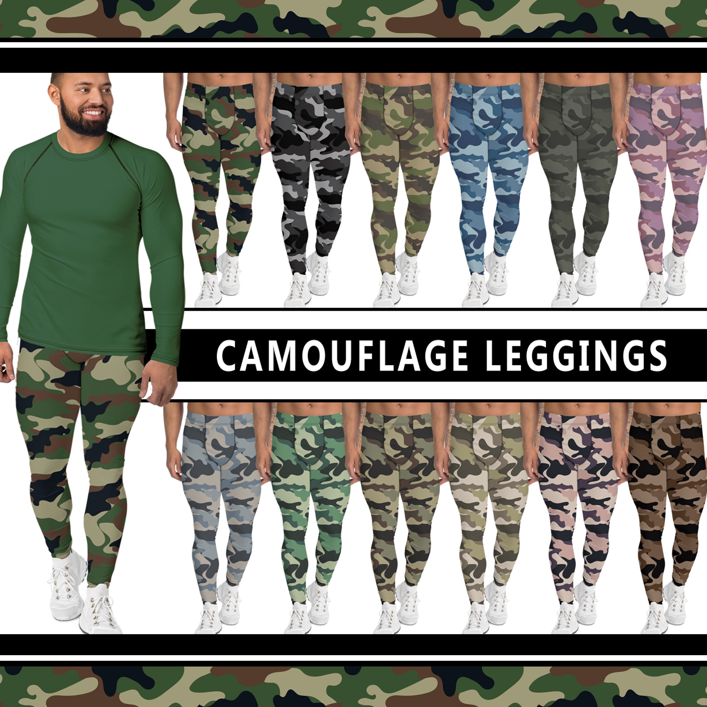 Black Ops Leggings Black Camo Leggings Military Black Camouflage