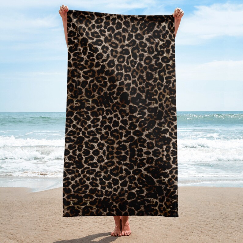 Beach Towel Leopard 1 Animal Prints Spots Big Jungle Cat Lover Wild Retro Summer Cruise Pool Party Gift image 3