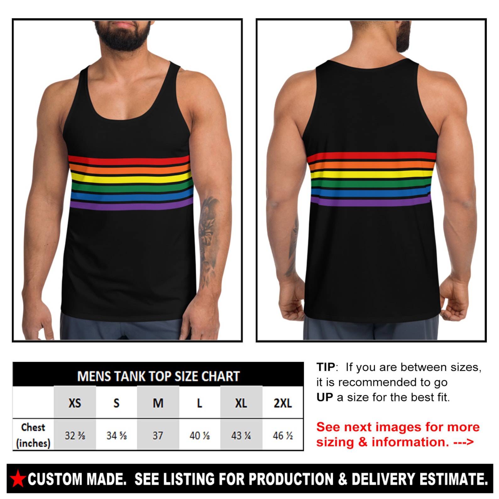 GAY PRIDE 4 Mens Tank Top Pride Month Pride Parade Rainbow Etsy