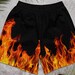 Mens Athletic Shorts - Fire #1 - Fiery Flaming Flames Hot Volcano Fun Festive Party Outfit Gift