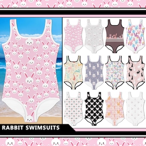 Kids Easter Swimsuit #1 - Baby Girl Teens Bathing Suit Bunny