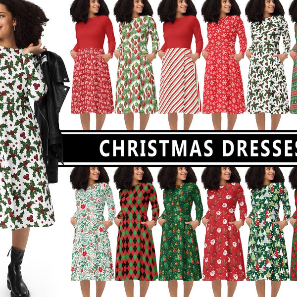 Beauty Collector Women's Holiday Midi Dress - Short Sleeve, A-Line Fit & Flare, Knee Length Party Dress - View #4