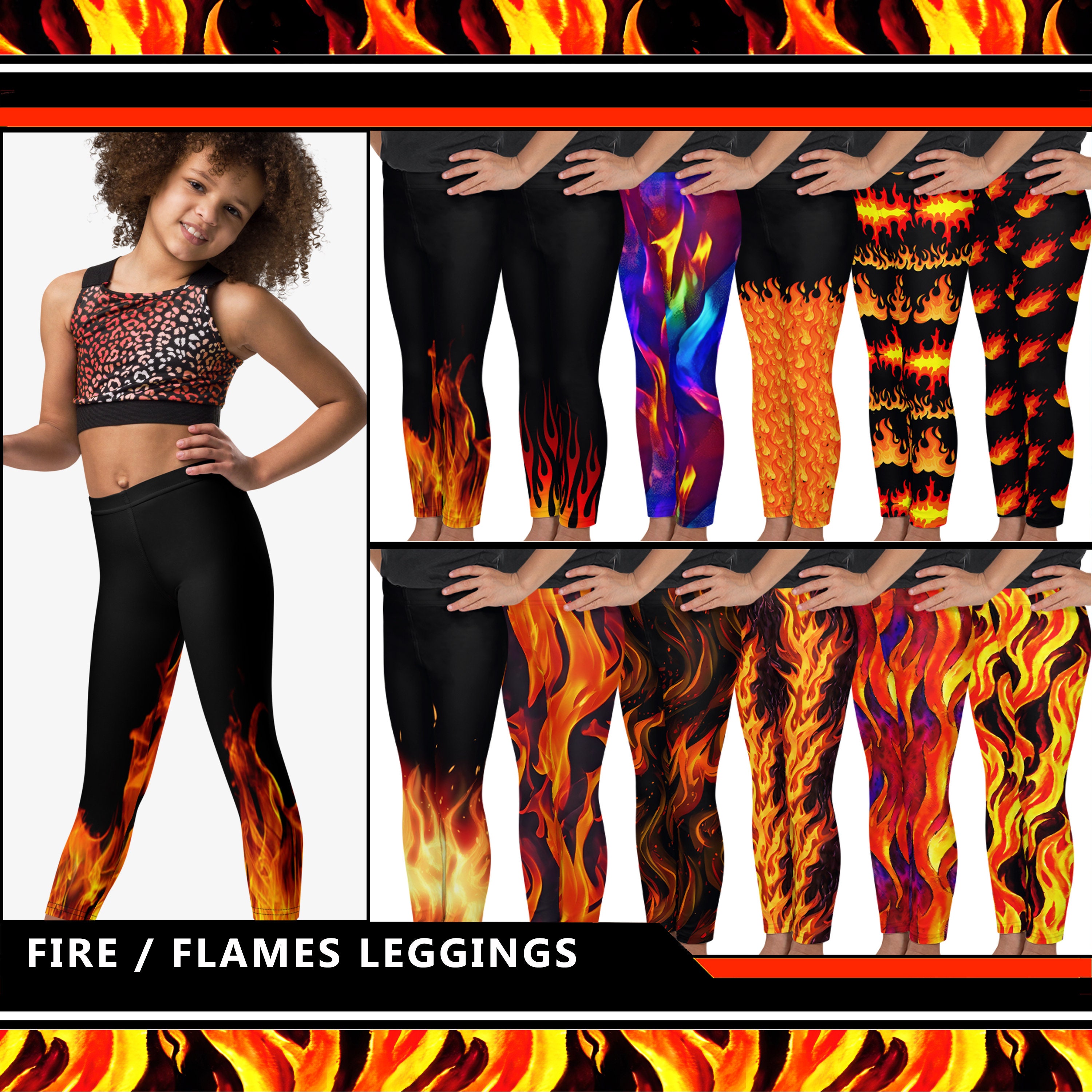 Fire and Gold Slimming Legging Athleisure Wear Leggings High Waist Leggings  Pocket Leggings Best Leggings With Pockets 