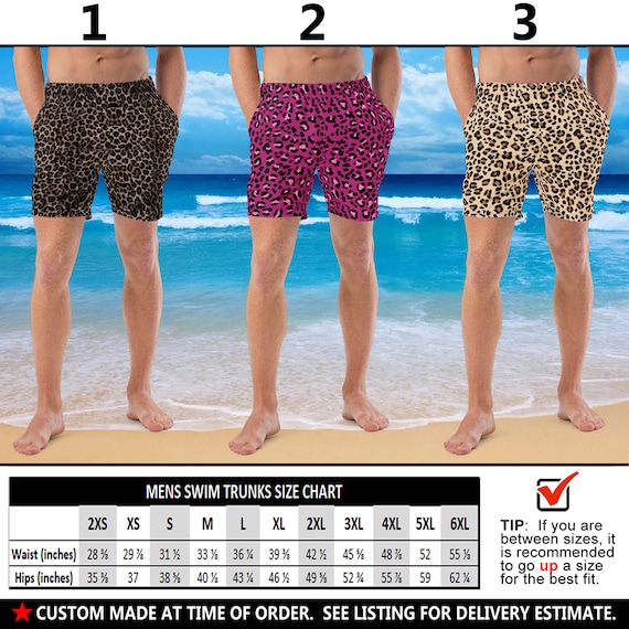 Mens cheetah swim trunks best sale