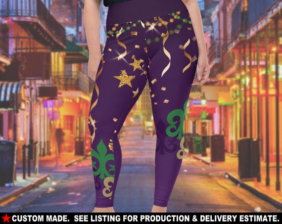 Mardi Gras 2 Plus Size Leggings 2X 3X 