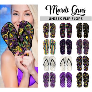 Mardi Gras Flip Flops: New Orleans Party Sandals