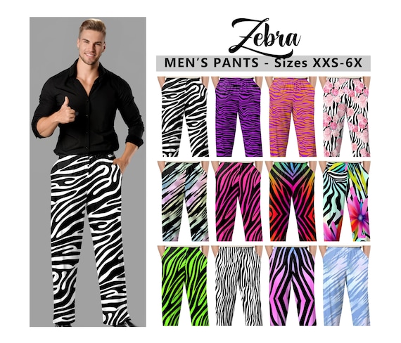Men's Zebra Stripes Pants #1 - Wide Leg Pants - Animal Print Pants