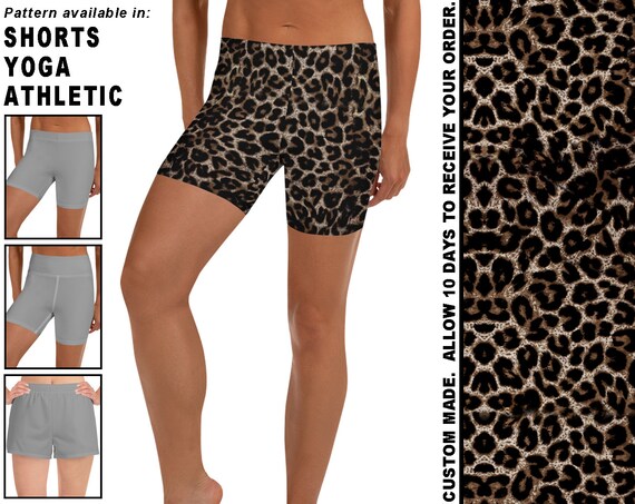 leopard yoga shorts