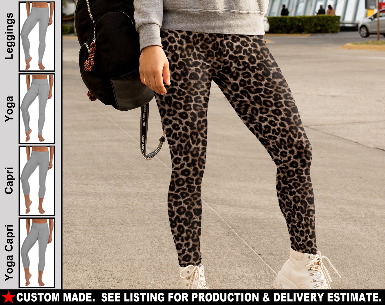 Leopard 1 Leggings Yoga Capri Womens 