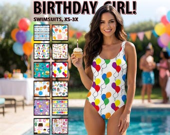 Birthday One Piece Swimsuit - Women's Happy Birthday Pool Party Suit #1