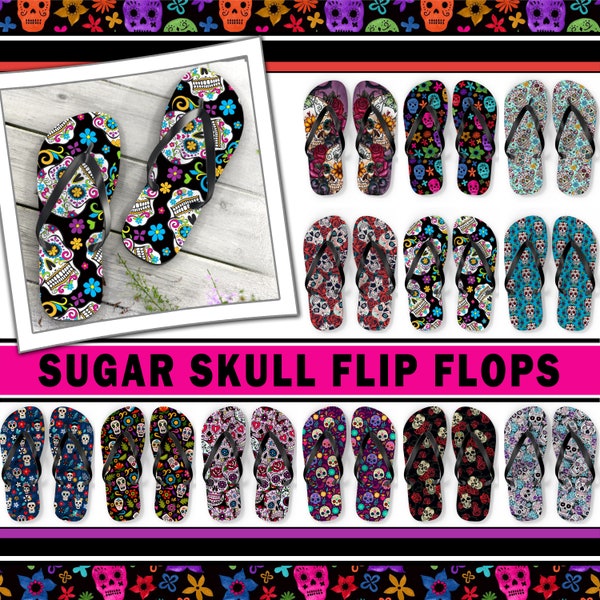 crystal skull flip flops