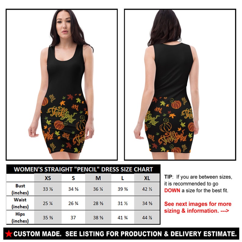- See Estimated Delivery Flared Skater or Straight Pencil Dress THANKSGIVING 4a - Happy Turkey Day Autumn Fall Pumpkin Party gift