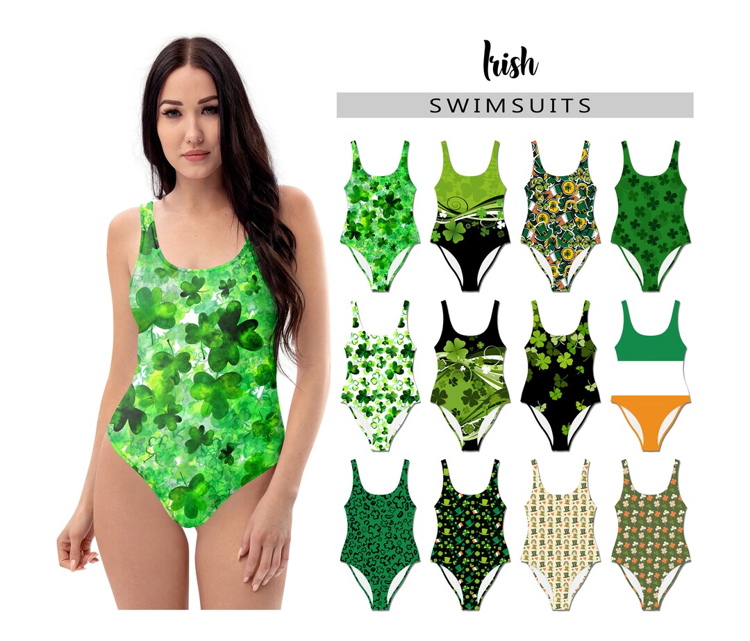 Irish Bikini Set Swimsuit With Colors Of The Irish Flag