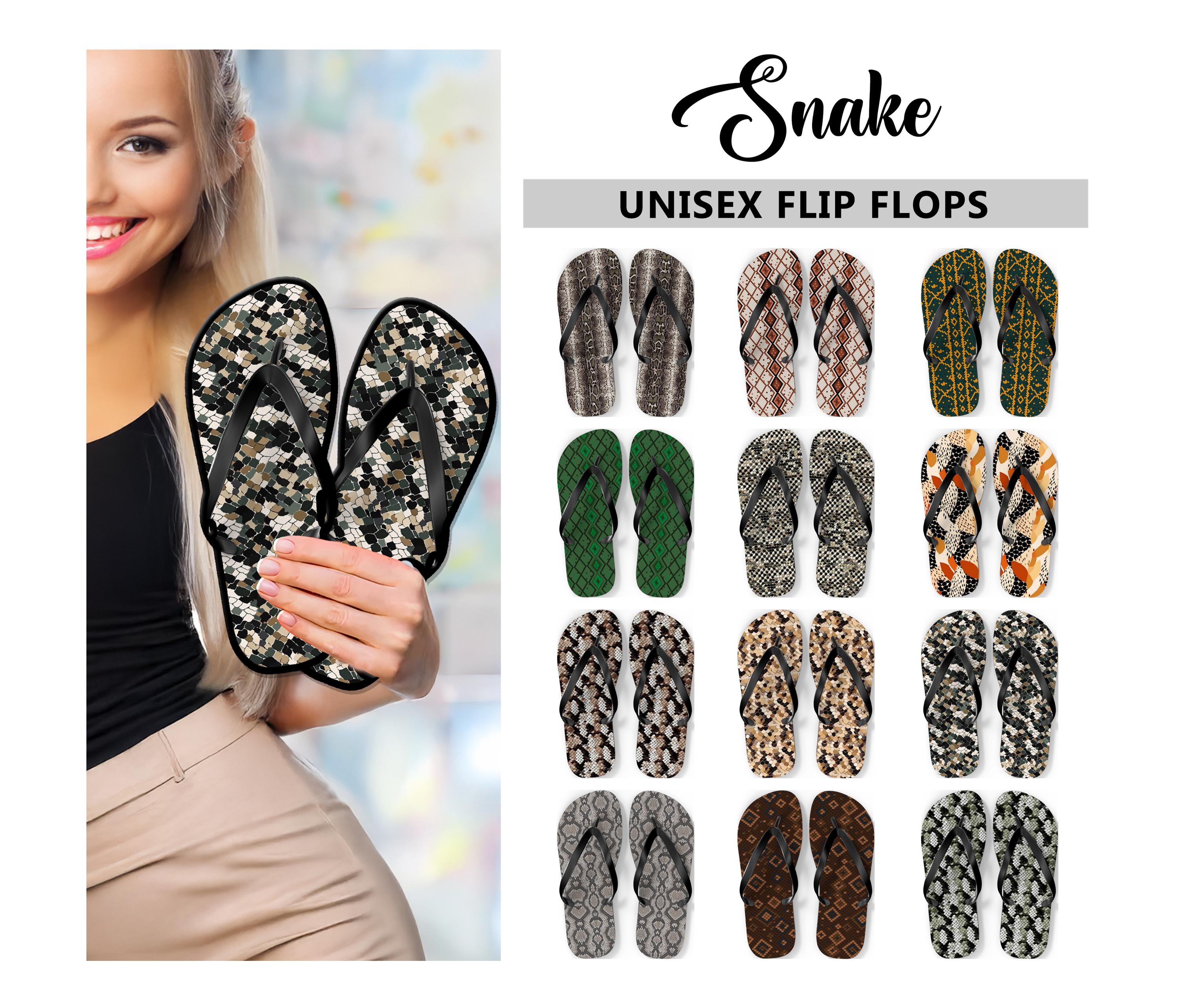 Snakeskin Flip Flops Etsy