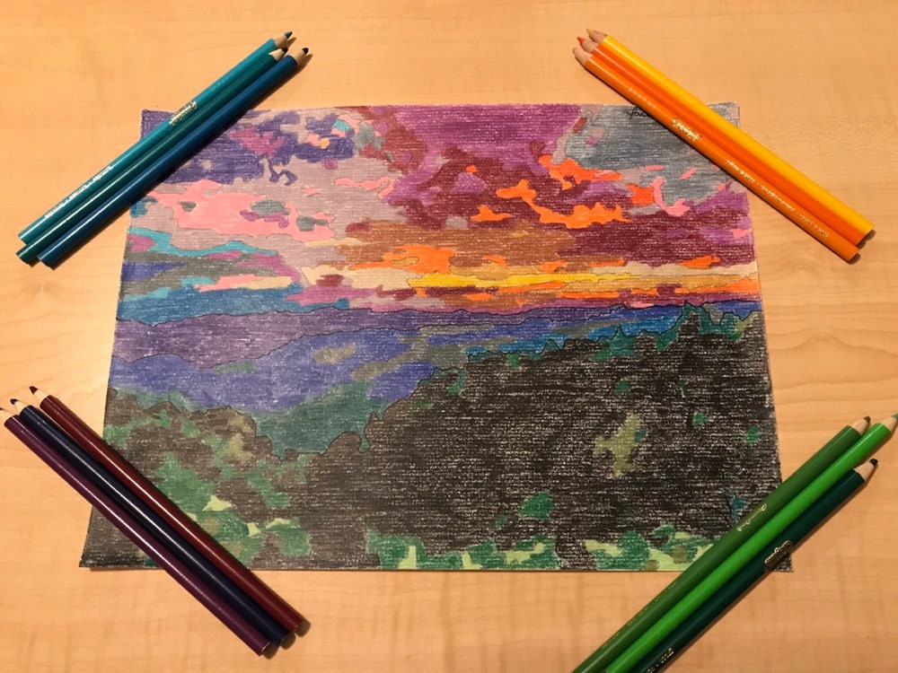 Original color by number sunset | Etsy