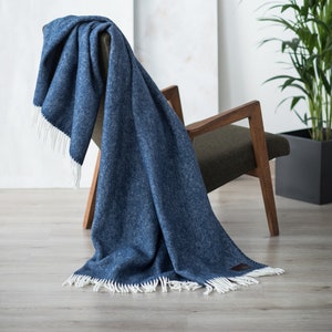 Tan and Blue Throw Blanket Etsy