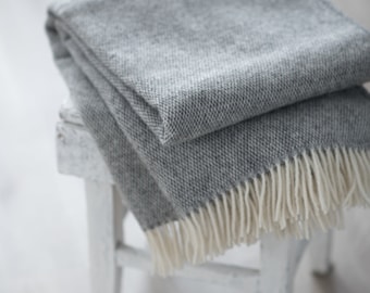 Throw Blanket wool, Wool blanket Throw, Sofa throw, Big Gray bedding home, Blankets & Throws