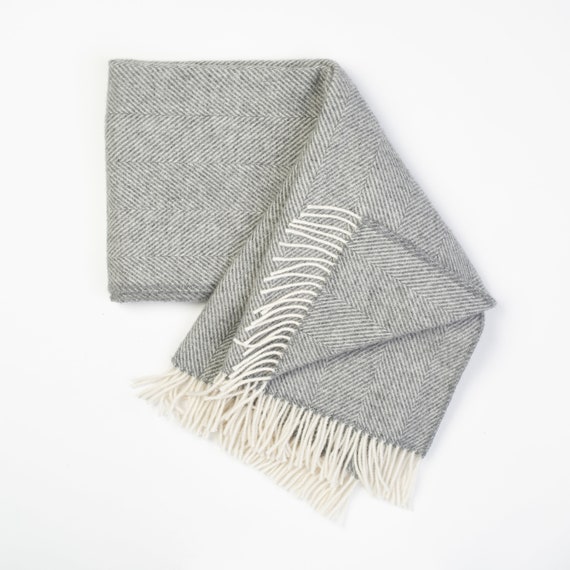 Throw Blanket Wool, Wool Blanket Throw, Sofa Throw, Big Gray