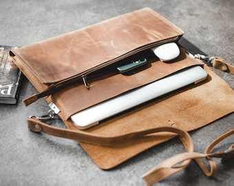 Laptop case sleeve, Laptop sleeve, Leather MacBook sleeve, Leather Macbook case, MacBook Air, and MacBook Pro 13,3, New Air 13, Personalised