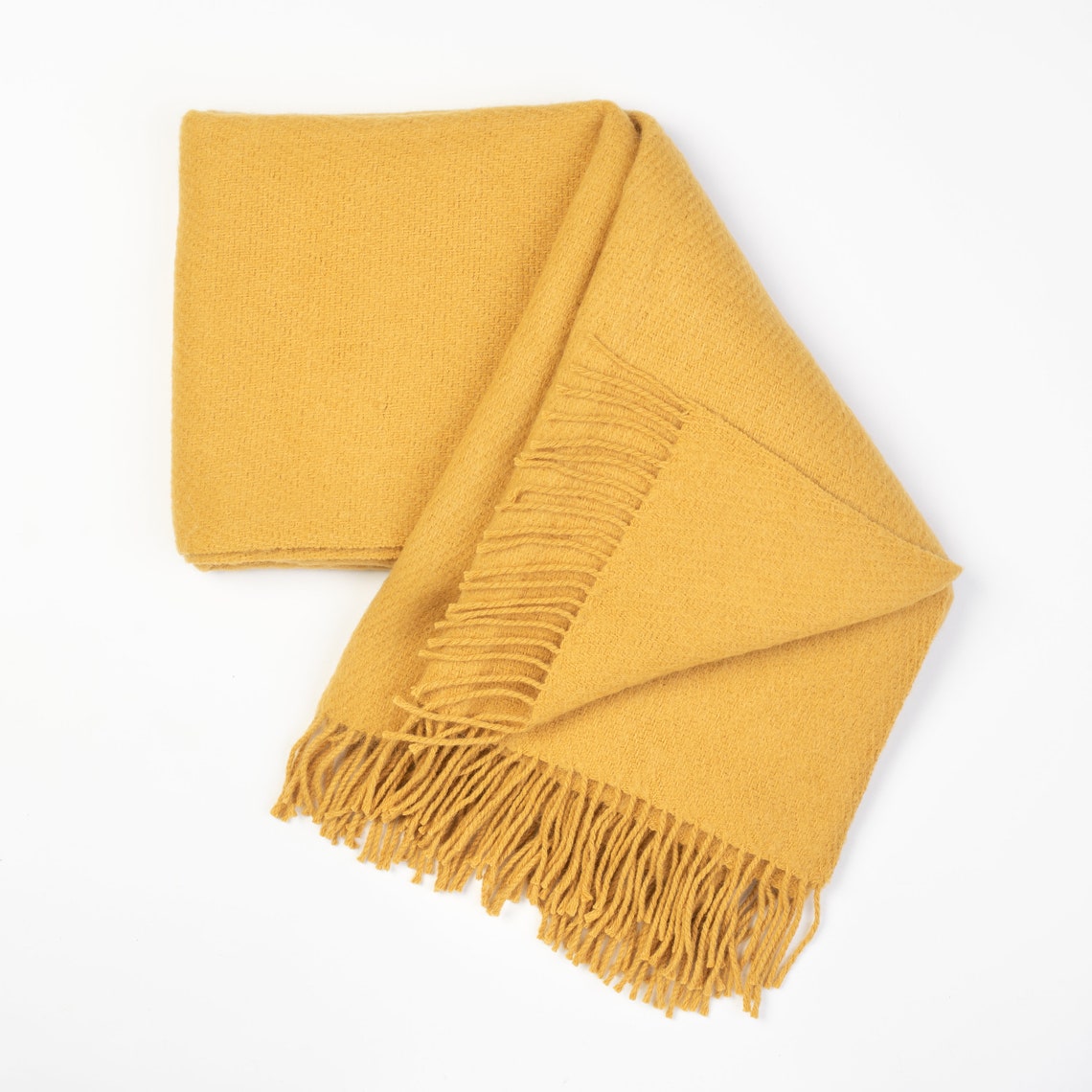 Throw Blanket wool Mustard Wool blanket Throw Sofa throw Etsy