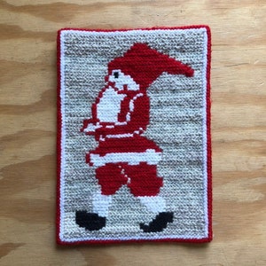 Vintage Swedish Embroidered Christmas Tapestry / Wall Hanging Twist Stitch Scandinavian Embroidery  / Hand Made