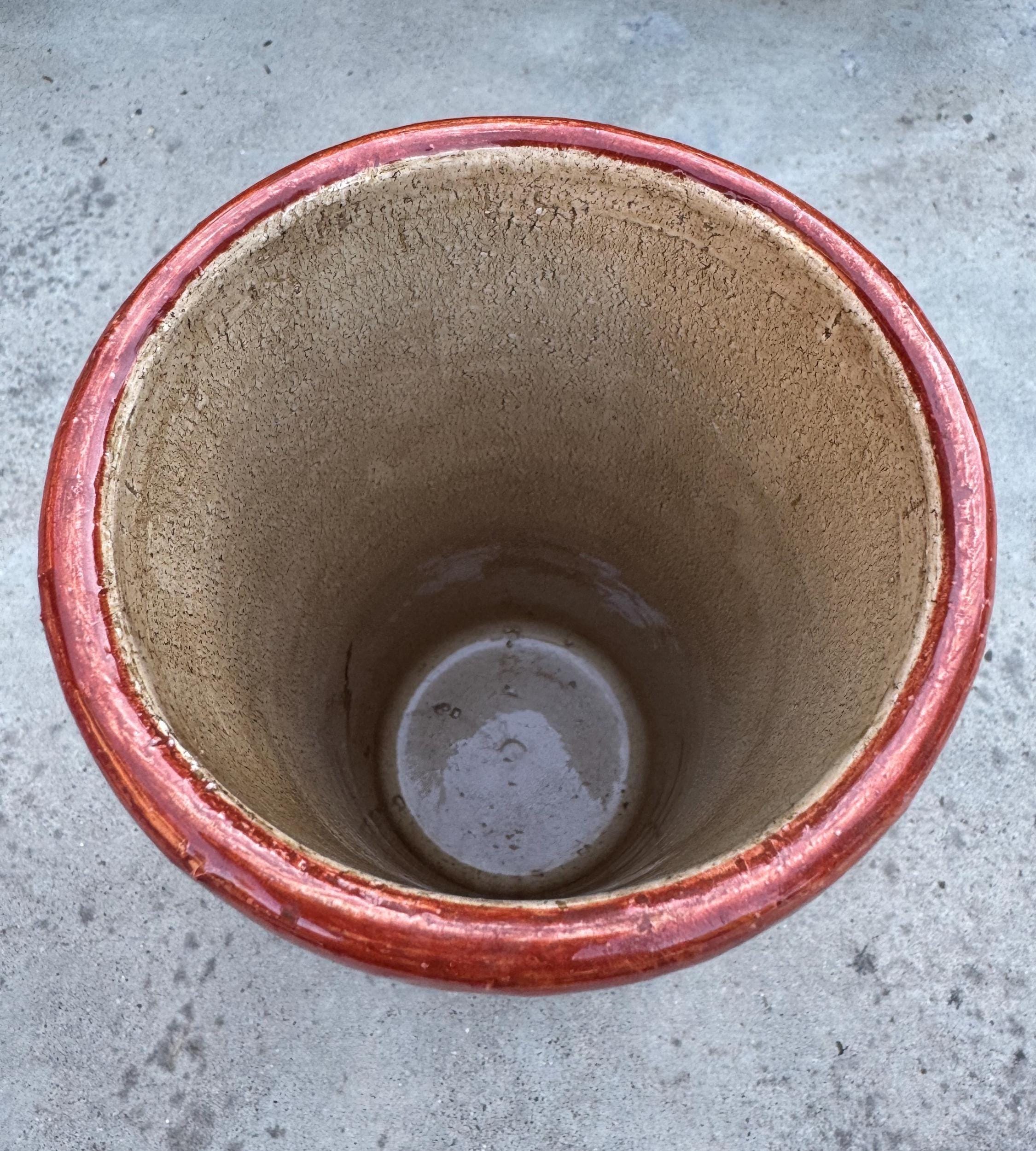 イタリア製ビトッシ陶器製円筒形花瓶「ウィッカー」 - ブラウン