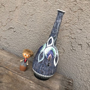 Tilgmans Vintage Swedish Ceramic Vase - Sgraffito Techique - Design By Yngvor Blomström - Made in Sweden 1966 / Scandinavian Studio Pottery