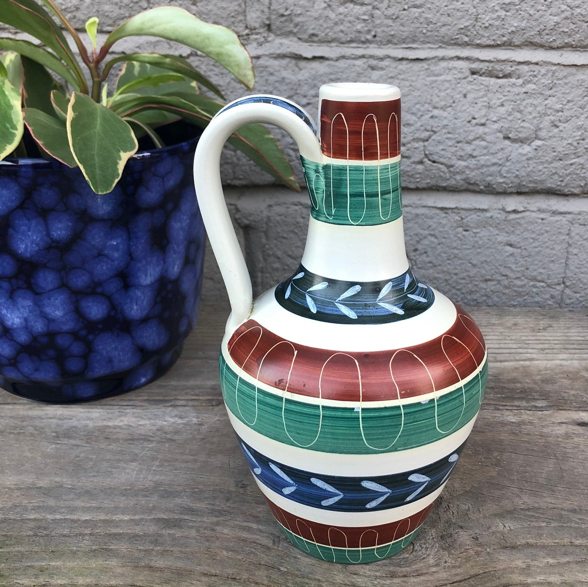Swedish Nittsjö Keramik Vintage Ceramic Pitcher Vase - Made in