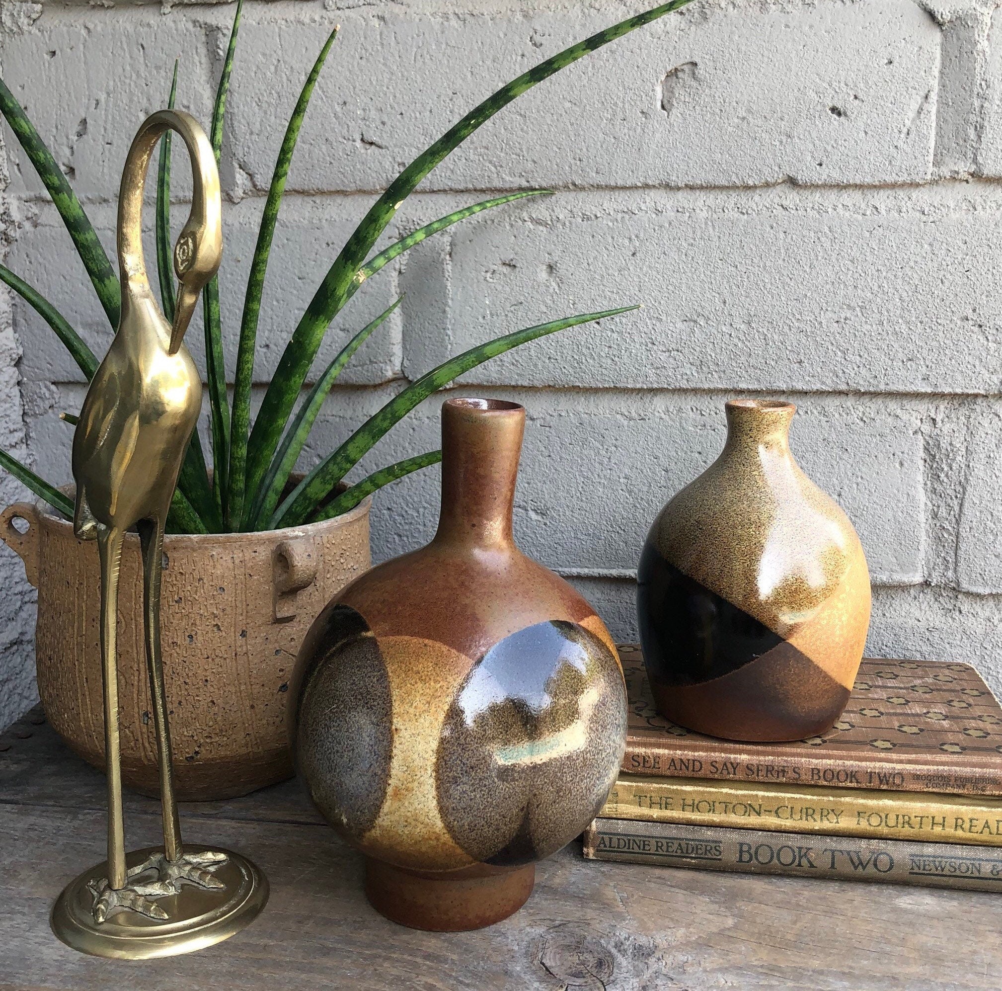 1960s Vintage Folk Art Pottery ウベダ IDEE QUIRKY Whimsical Vintage 1960s SIGNED Handmade Studio