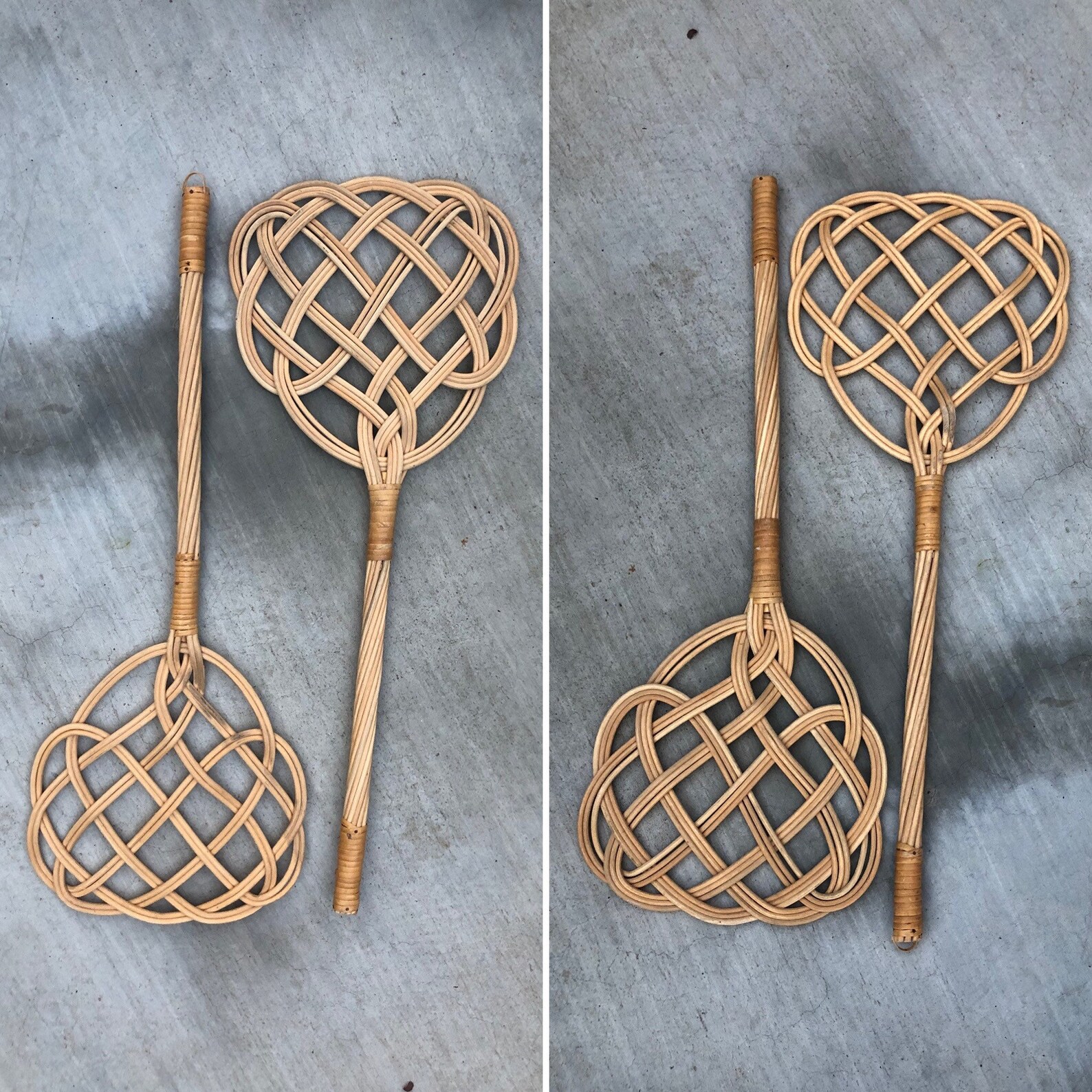 Vintage Wicker/rattan Rug/carpet Beater boho/shabby Chic/farm Etsy