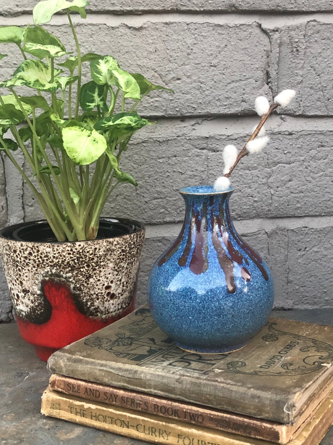 Small Vintage Stoneware Pottery Vase - Weed Pot - Bud Vase - Miniature ...