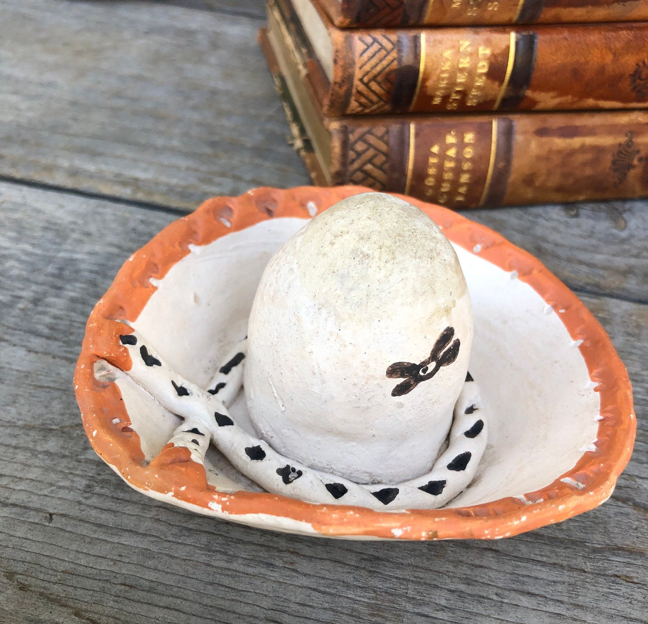 Native American Acoma Clay Pottery Plate / Shallow Bowl /pot + Cowboy ...