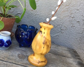 Jahrgang Yew Holz Kerzenhalter/Kerze Halter oder Vase/Bud Vase-Bio/Nautral/Erd/Holz-rustic/Boho/Eklektisch/Shabby Chic/Farm Haus