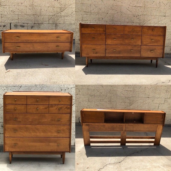 Conant Ball Furniture Makers 4 Pc Bedroom Set Mid Century Etsy