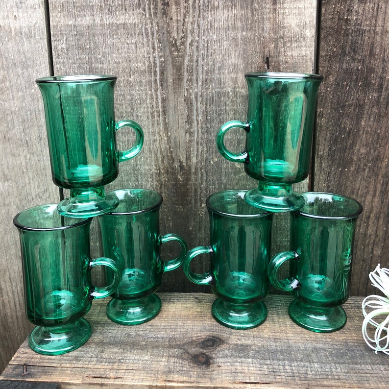 Vintage Anchor Hocking Irish Coffee Mugs / Tea Cups Set of 6 Etsy